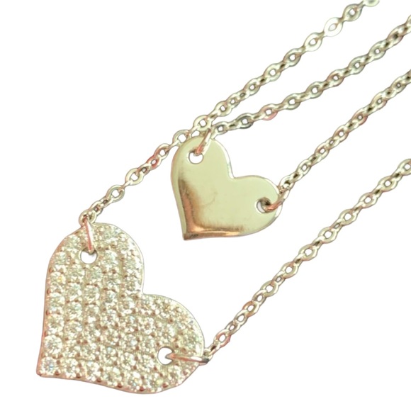 MOISSANITE 0.6 Total Carat Weight Double Strand Heart Necklace GRA Certificate